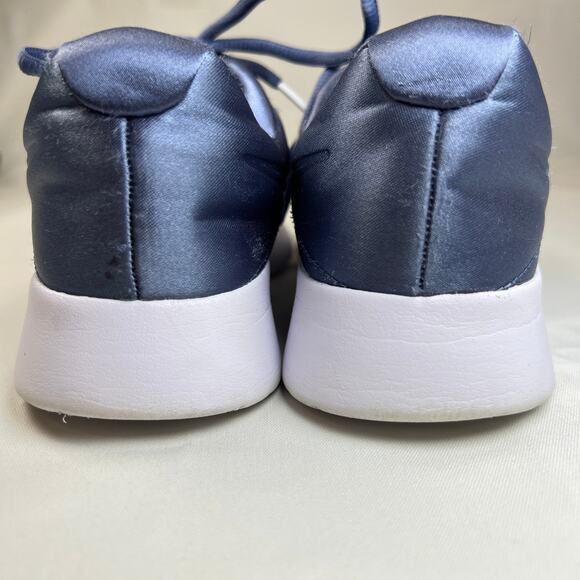 Nike Tanjun Premium Satin Running Shoes Women's 8 Blue and White Sneakers - Picture 7 of 12